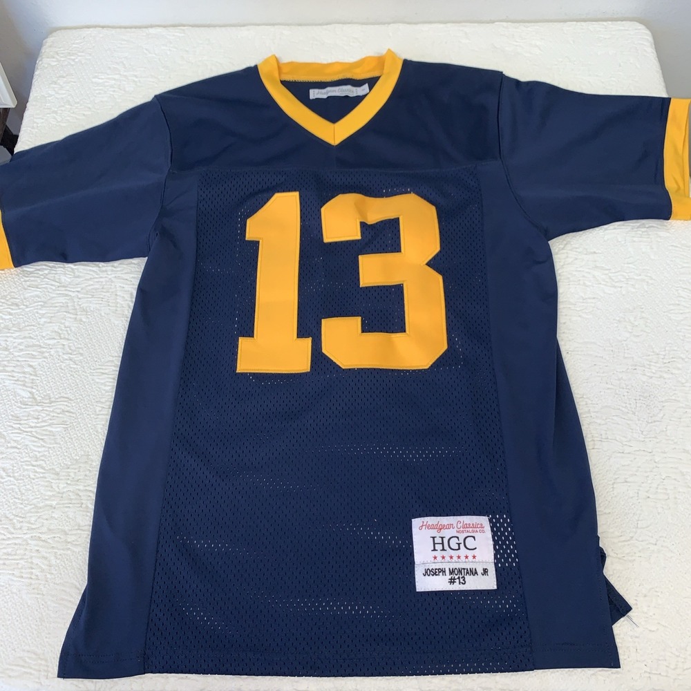 Ringgold High 1974 True School Joe Montana Blue Jersey Sz Small Headgear #13